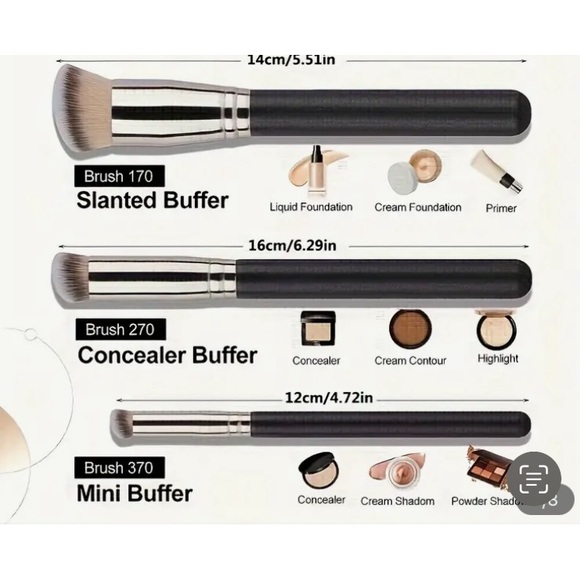🎁4 for $50🎁 Makeup brush set for foundation and concealer 3 piece - Picture 2 of 5